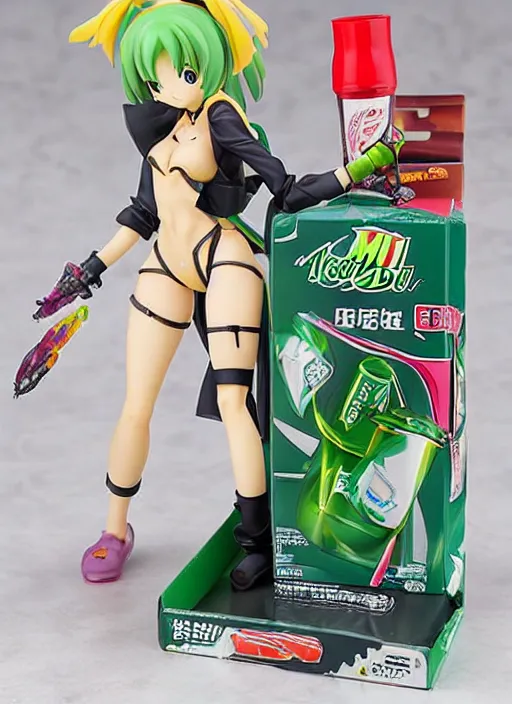 Image similar to an anime girl model kit of Mtn. Dew, anime PVC Figure, garage kit