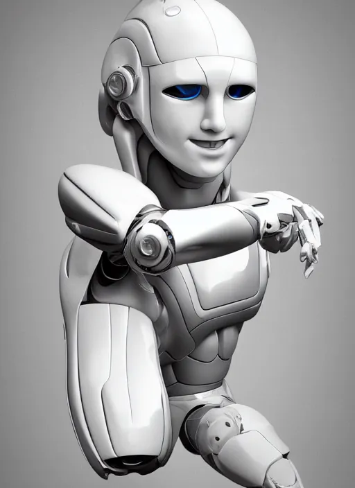 Prompt: portrait of a futuristic blanco ceramic Spanish prince grinning humanoid robot with a handsome face and muscular body reclining, macho, piroca, dotado, guapo, matte surface, trending on cgsociety