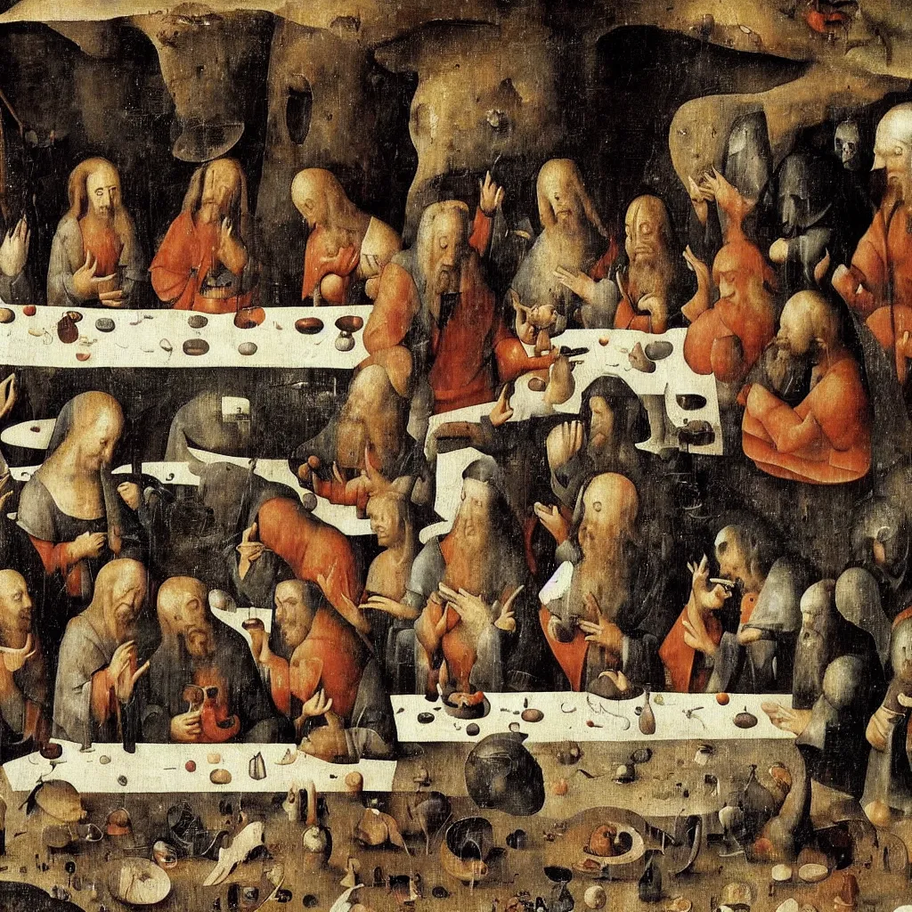 Prompt: The Last Supper by Hieronymus Bosch