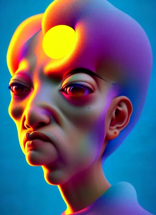 Image similar to colourful caricature - 3 d vfx art - of the sun, art style by james jean & hsiao - ron cheng, character concept art, unreal engine render, digital illustration, sharp, intricate detail, volumetric light, ray tracing, soft light, symmetric, pinterest, artstation, behance,