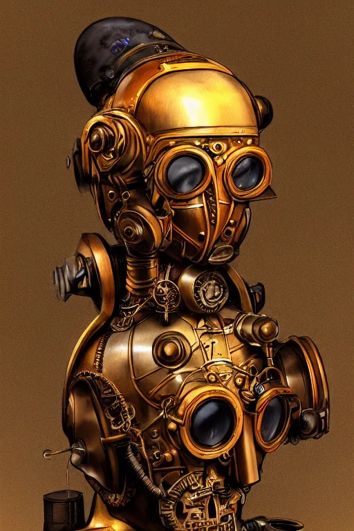 Image similar to steampunk helmet fantasy art mask robot ninja stylized digital illustration sharp focus, elegant intricate digital painting artstation concept art global illumination ray tracing advanced technology chaykin howard and campionpascale and cooke darwyn and davis jack