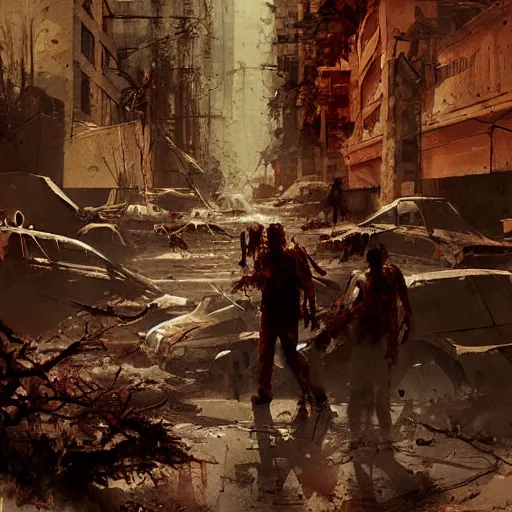 Image similar to zombie apocalyptic, craig mullins