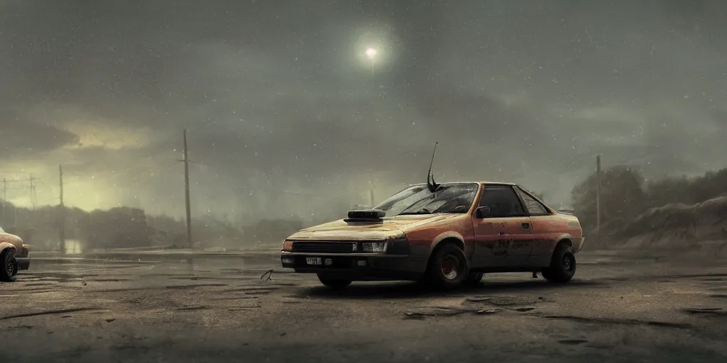 Prompt: ae86 drive car, an epic fantasy, dramatic lighting, cinematic, establishing shot, extremely high detail, photorealistic, cinematic lighting, artstation, by simon stalenhag, horizon forbidden west