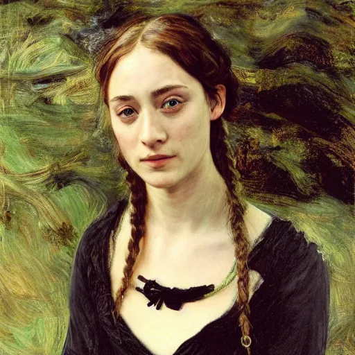 Image similar to a true-to-life accurate portrait of Saoirse Ronan painted by John Everett Millais