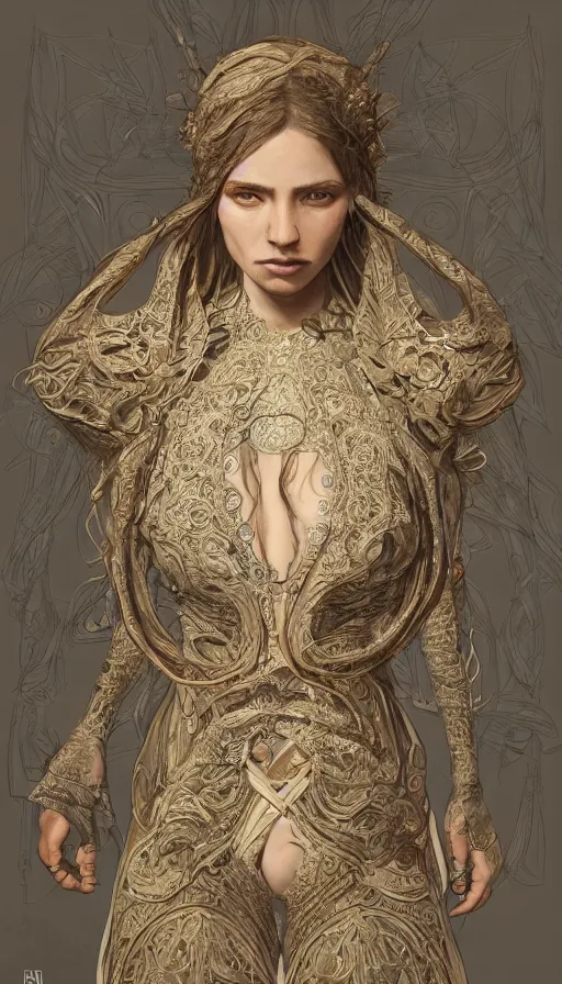 Image similar to peasent, traditional clothing, fame of thrones, fibonacci, sweat drops, intricate fashion clothing, insane, intricate, highly detailed, surrealistic, digital painting, artstation, concept art, smooth, sharp focus, illustration, Unreal Engine 5, 8K, art by artgerm and greg rutkowski and alphonse mucha