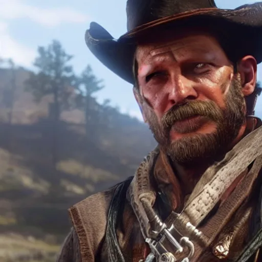 Prompt: Tom Hardy as Arthur Morgan, Red Dead Redemption 2