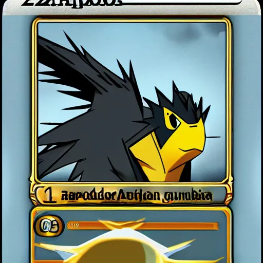 Image similar to zapdos サンダー Thunder Zapdos Zapdos https://archives.bulbagarden.net/media/upload/thumb/e/e3/145Zapdos.png/1200px-145Zapdos.png