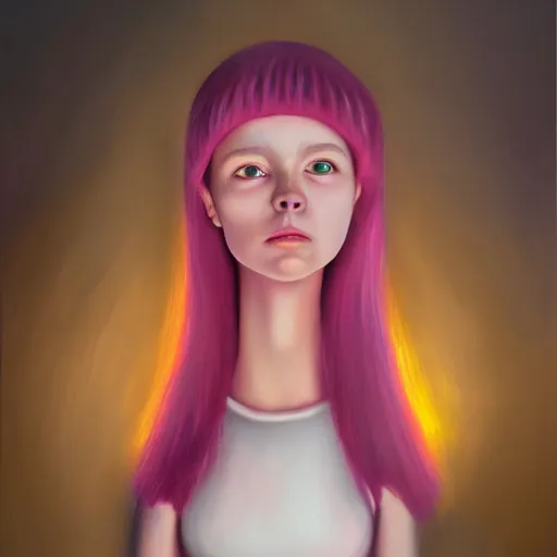 Image similar to ultra realistic illustration oil painting of princess bubblegum, dramatic lighting