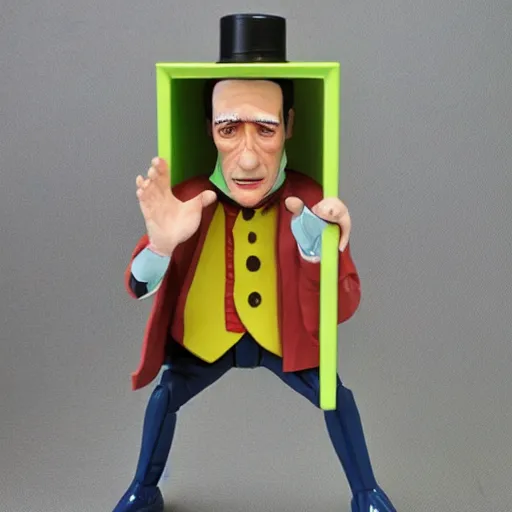 Image similar to marcel duchamp stop motion vinyl action figure, plastic, toy, butcher billy style