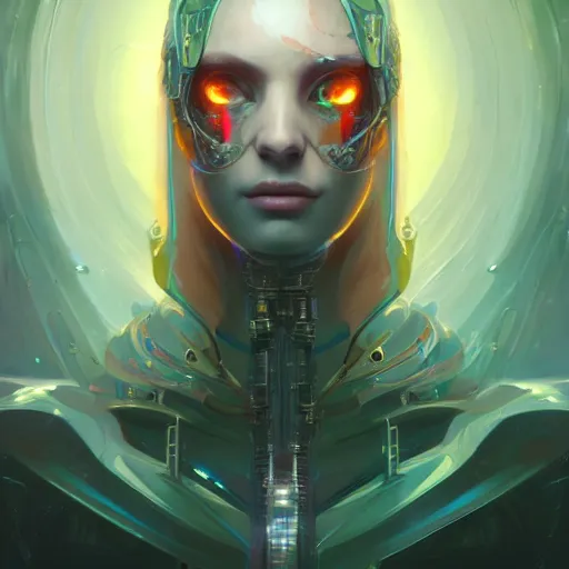 Image similar to portrait of a beautiful cybernetic priestess, cyberpunk concept art by pete mohrbacher and seb mckinnon and beksinski and josan gonzales, digital art, highly detailed, intricate, sci-fi, sharp focus, Trending on Artstation HQ, deviantart, unreal engine 5, 4K UHD image