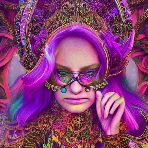 Image similar to psychadelic witch, hyper detailed, flowing psychadelic background intricate and detailed, ornate 8 k gorgeous intricate detailed, octane render