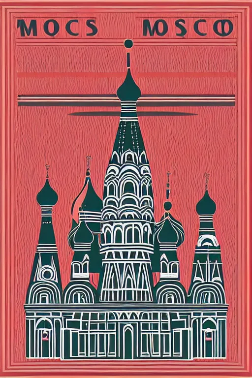 Prompt: minimalist boho style art of moscow, illustration, vector art