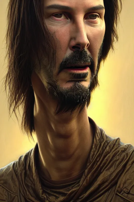 Prompt: anthropomorphic dodecahedron head in ugly shroudspine keanu reeves battle master, intricate, elegant, highly detailed face, wide angle, digital painting, artstation, concept art, sharp focus, illustration, art by artgerm, bob eggleton, stephen hickman, wayne barlowe, greg rutkowski, alphonse mucha, 8 k