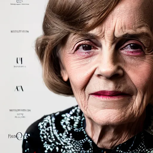 Prompt: old emma watson actress at age 9 0 years old, color ( sony a 7 r iv, symmetric balance, polarizing filter, photolab, lightroom, 4 k, dolby vision, photography award ), vogue, perfect face