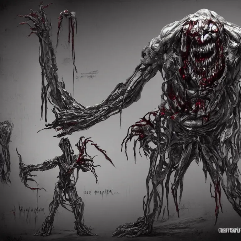 Prompt: The Evil Within monster, cybernetics, concept art