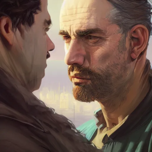 Image similar to highly detailed portrait salvador dalli in gta v, stephen bliss, unreal engine, fantasy art by greg rutkowski, loish, rhads, ferdinand knab, makoto shinkai and lois van baarle, ilya kuvshinov, rossdraws, tom bagshaw, global illumination, radiant light, detailed and intricate environment