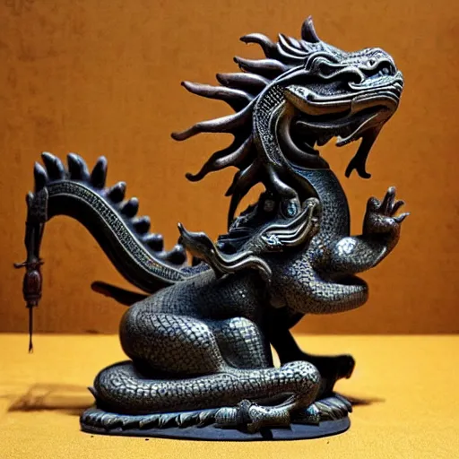 Prompt: dragon statue, buddhism, made in tang dynasty