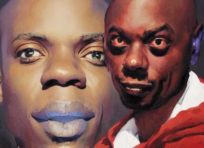 Prompt: a highly detailed beautiful portrait of [ robot ] dave chappelle by gregory manchess, james gurney, james jean