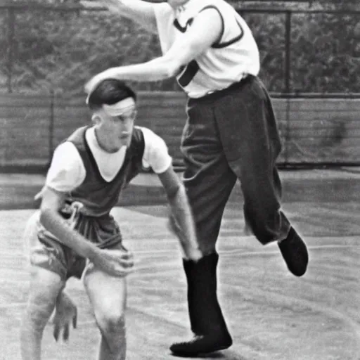 Prompt: hitler playing basketball