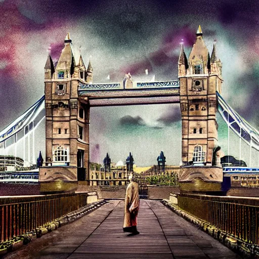 Prompt: of london a thousand years after the end of humanity artistic digital art