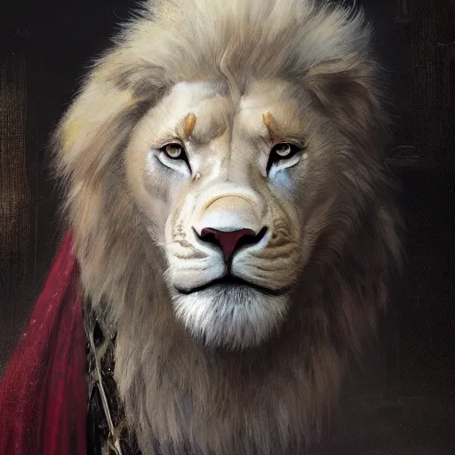 Image similar to a beautfiul award winning commission portrait of an anthro albino lion wearing diamond victorian armour,digital art,art by greg rutkowski,character design by charles bowater,photorealistic,ross tran,hyperdetailed,detailed face,fascinating,2021,western comic style