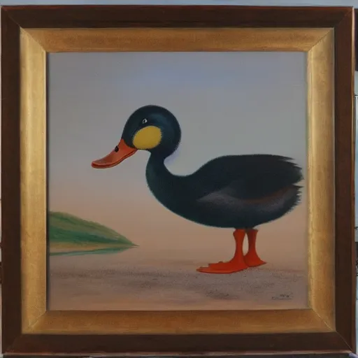 Image similar to a duck on the prowl oil painting alekos kontopoulos