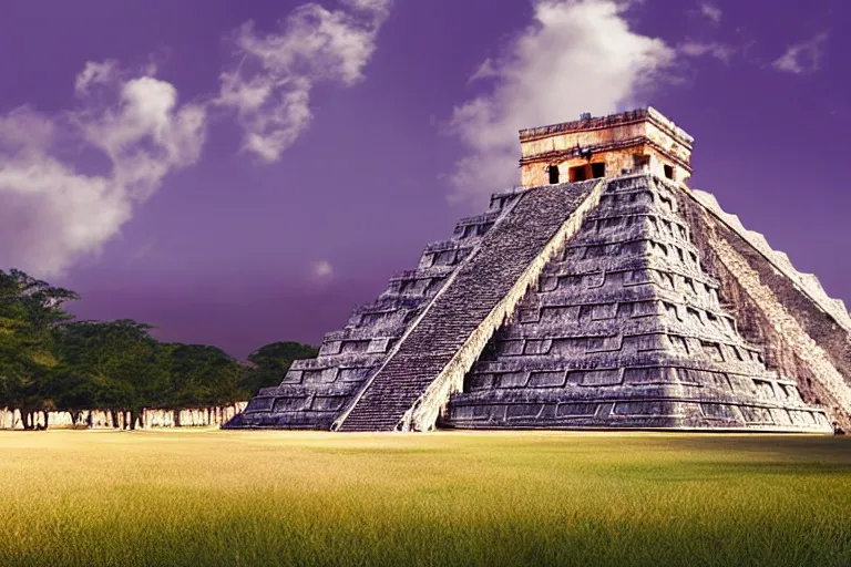 Image similar to holiday photo of chichen itza in the future by filip hodas