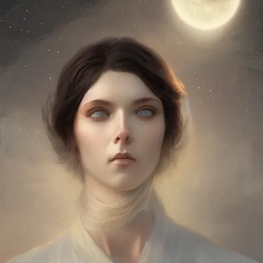 Prompt: A beautiful digital painting of a male Seraphim, king, the moon behind her, intricate, cinematic lighting, highly detailed, digital painting, Artstation, concept art, smooth, sharp focus, illustration, art by Tom Bagshaw, Artgerm and Greg Rutkowski