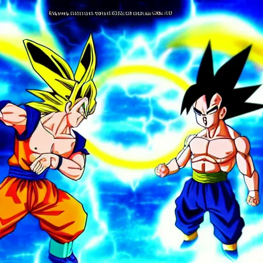 Image similar to goku vs pikachu kamehameha epic anime