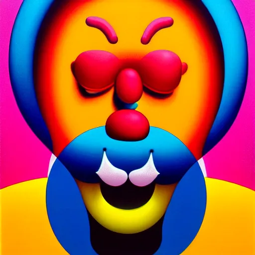 Image similar to laughing clown by shusei nagaoka, kaws, david rudnick, airbrush on canvas, pastell colours, cell shaded, 8 k