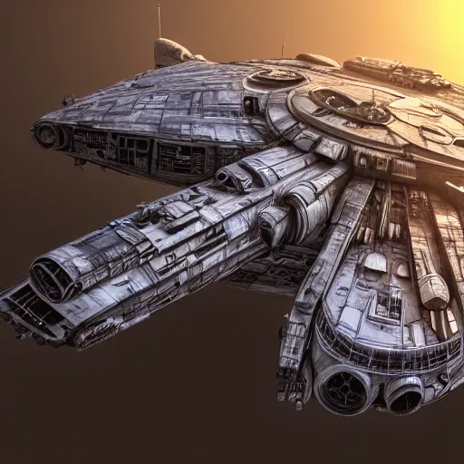 Image similar to Millennium Falcon, Artstation, Award Winning Masterpiece, Very Detailed, Digital Art