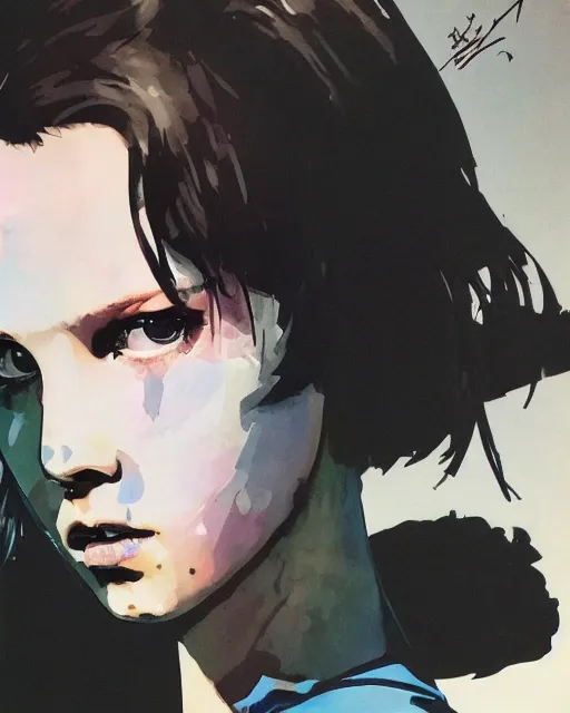 Image similar to millie bobby brown by yoji shinkawa