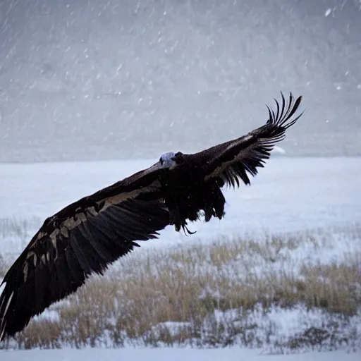 Image similar to a vulture in the snow