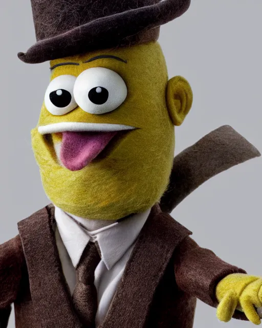 Prompt: dutch van der linde as a muppet. highly detailed felt. hyper real photo. 4 k.