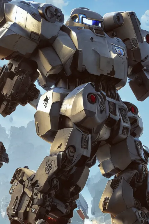 Image similar to mechwarrior 5 : mercenaries mech megaman transformer robot boss tank engine game octane render, 4 k, hd 2 0 2 2 3 d cgi rtx hdr style chrome reflexion glow fanart, global illumination ray tracing hdr fanart arstation by ian pesty by jesper ejsing pixar and disney unreal zbrush central hardmesh