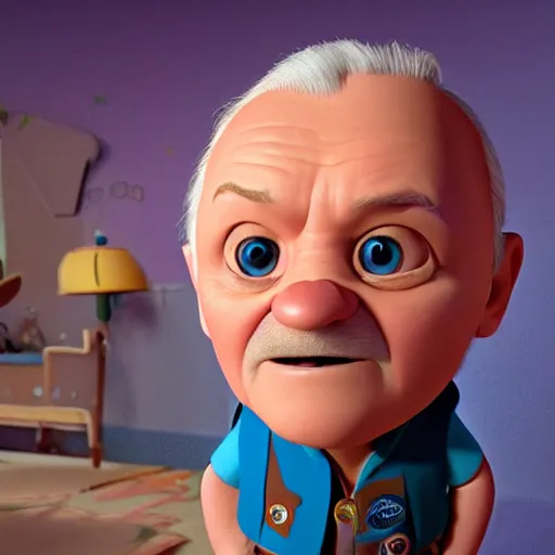 Image similar to anthony hopkins as a pixar disney character from up ( 2 0 0 9 ), unreal engine, octane render, 3 d render, photorealistic