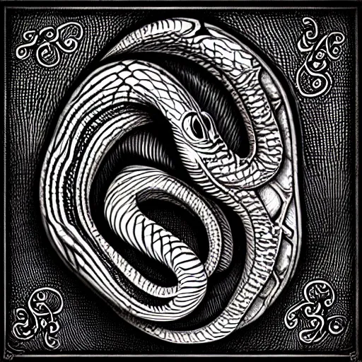 Prompt: - - prior s sign with snake texture. joe fenton. very sharp, extreme high detail