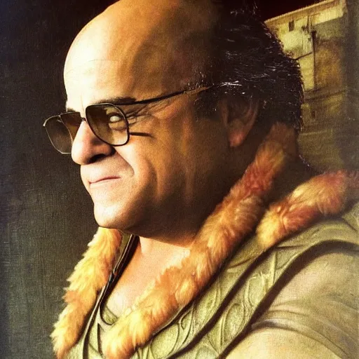 Image similar to portrait of danny devito as a roman officer in the punic wars