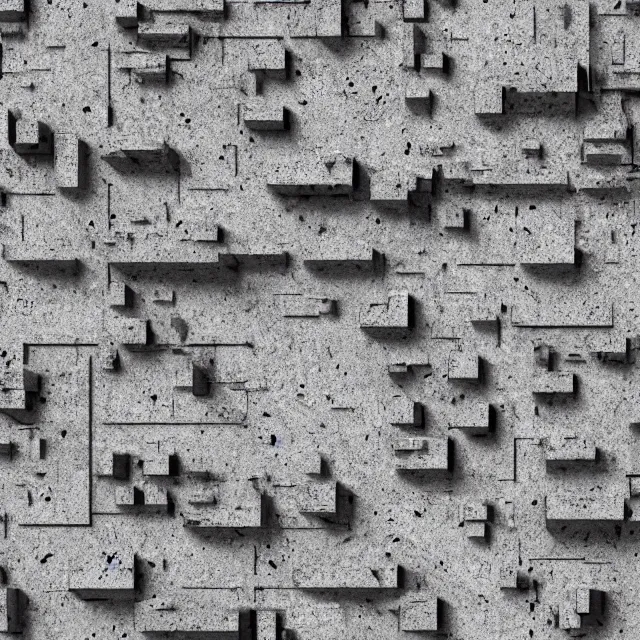 Image similar to a close up of a wall with a pattern on it, an ambient occlusion render by alberto burri, behance, concrete art, behance hd, ambient occlusion, rendered in cinema 4 d