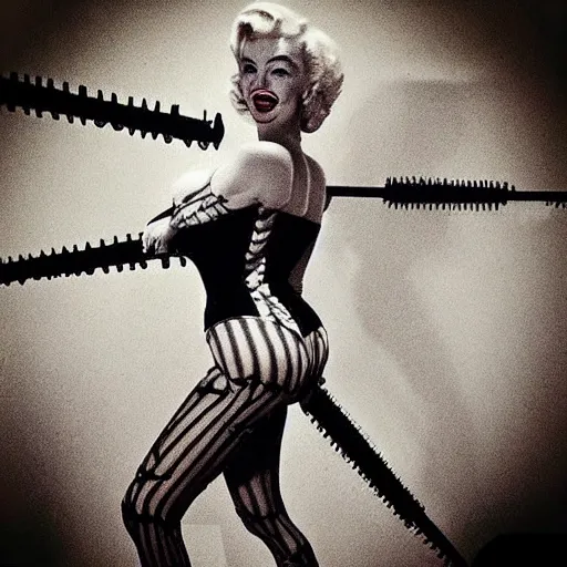 Image similar to “ skeleton posing in post war pinup in the style of marilyn monroe, fallout, highly detailed, highly defined ”