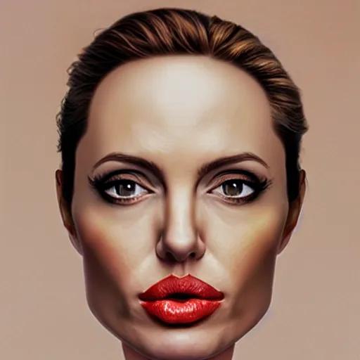 Image similar to an orange with the face of angelina jolie