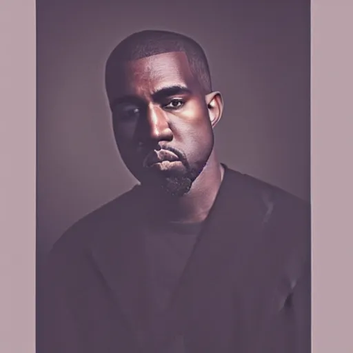 Image similar to a chiaroscuro lighting portrait of kanye west dressed in rick owens clothing, black background, portrait by julia margaret cameron, shallow depth of field, 8 0 mm, f 1. 8