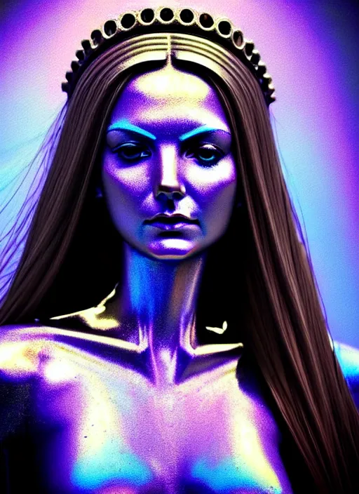 Image similar to metal statue of Victoria Justice as the down-to-earth princess of sorrowful tears. ultra detailed painting at 16K resolution and amazingly epic visuals. epically beautiful image. amazing effect, image looks gorgeously crisp as far as it's visual fidelity goes, absolutely outstanding. vivid clarity. ultra. iridescent. mind-breaking. mega-beautiful pencil shadowing. beautiful face. Ultra High Definition. godly shading. amazingly crisp sharpness. photorealistic film cel processed twice..