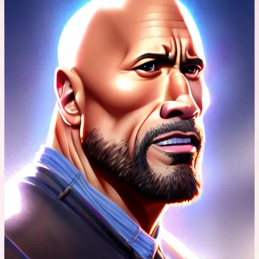 Image similar to dwayne the rock johnson, portrait shinkai makoto studio ghibli studio key hideaki anno sakimichan stanley artgerm lau rossdraws james jean marc simonetti elegant highly detailed digital painting artstation pixiv