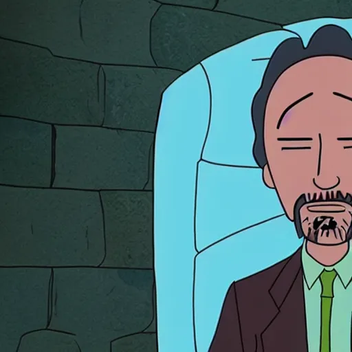 Image similar to Keanu reeves In Rick and Morty 4K detailed super realistic