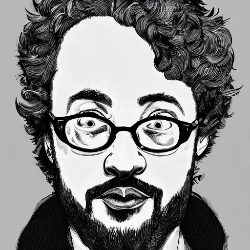 Image similar to Sam Hyde in the style of James Jean