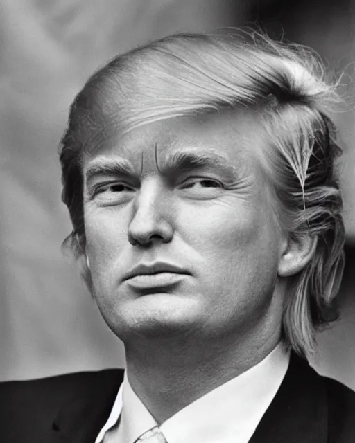 Image similar to a portrait of a 1 9 6 0 s hippie looking like donald trump