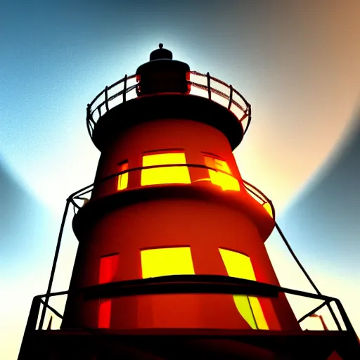 Image similar to a lighthouse in hell. 4 k dannated people. fire. light. cinematic. rule of thirds. realistic.