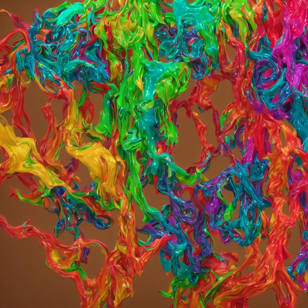 Image similar to painful pleasures by lynda benglis, octane render, colorful, 4 k, 8 k