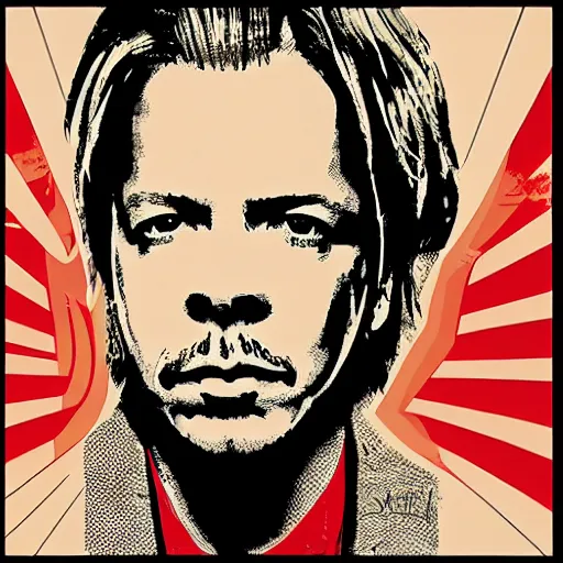 Image similar to david spade poster by shepard fairey